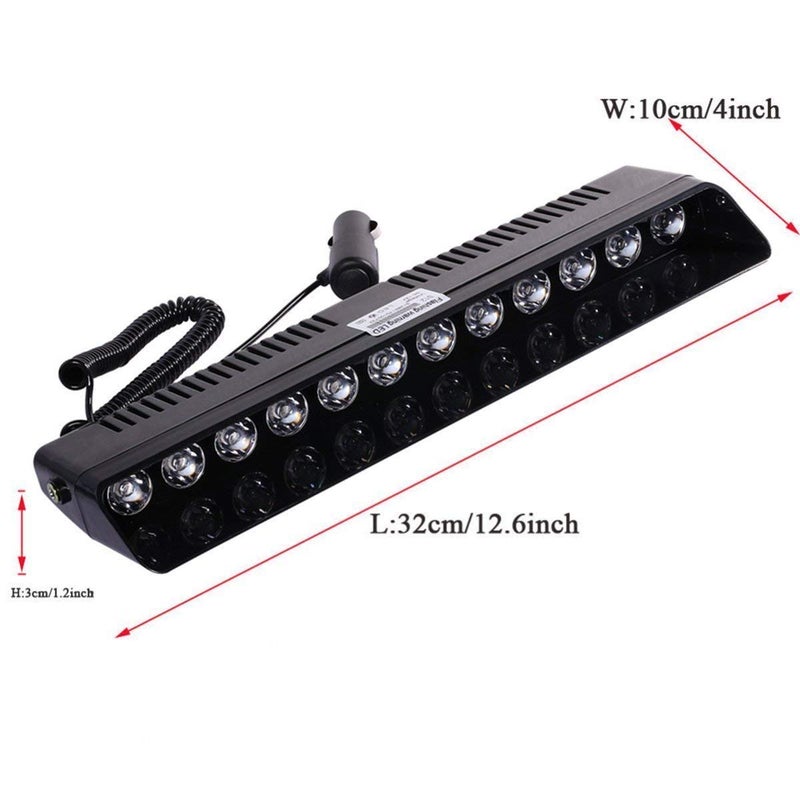 XTAUTO LED Emergency Strobe Light 12V Windshield Dash Dashboard Interior Flash Safety Lamp Hazard Warning Light Bar for Car Truck Vehicle w/Suction Cups Amber White White Amber - Image 2